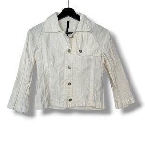 white cotton beaded rhinestone & peals cropped jacket Poleci 4 Anthropologie